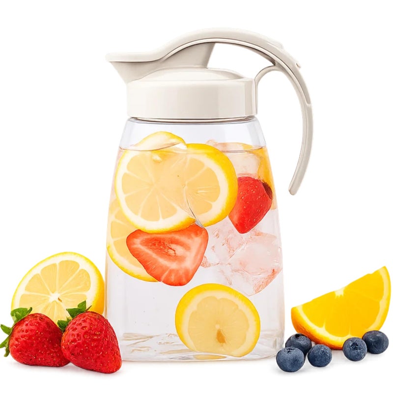 Invisioncorp إبريق ماء مضغوط محكم الإغلاق مع غطاء - 1.4QT (45oz) وعاء مانع للتسرب للمشروبات الساخنة والباردة، الشاي، القهوة، الماء - نحيف، موفر للمساحة، آمن في غسالة الصحون، صنع في اليابان - Image 1